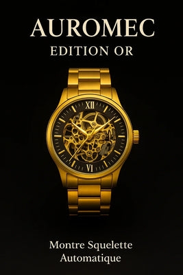 AUROMEC Édition Or – Montre Squelette Automatique
